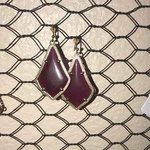 Maroon and Gold Kendra Scott earrings